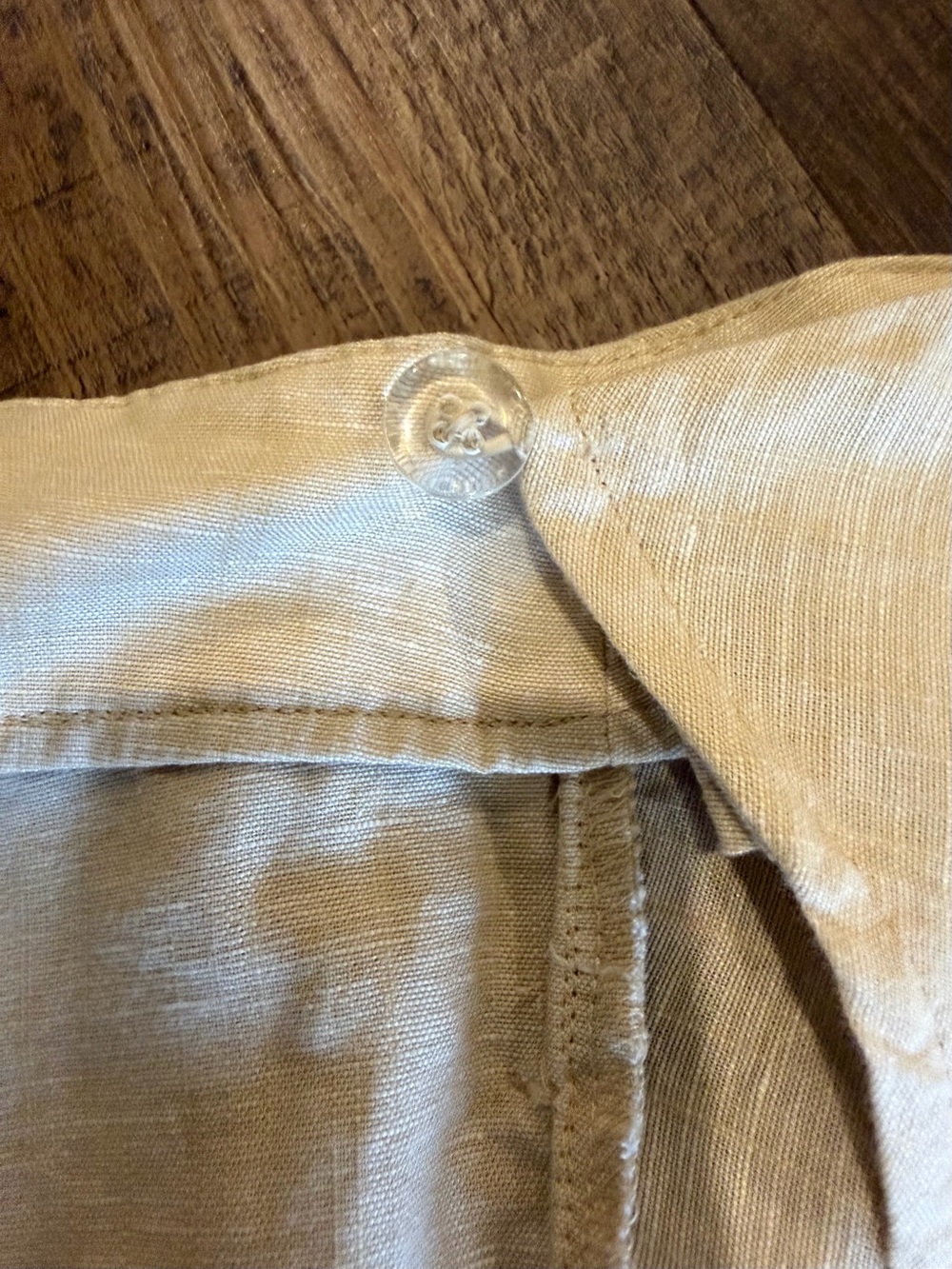 Haven Well Within Linen Wrap Midi Skirt Organic Cotton Oatmeal Cream Like New - Picture 5 of 8